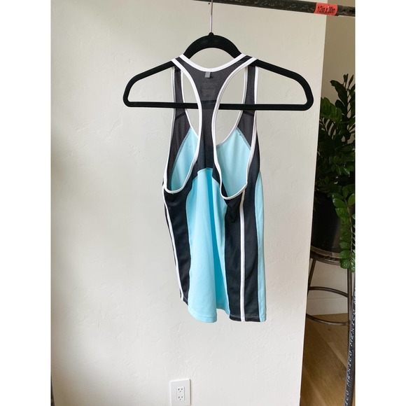NIKE Women's Dri-FIT Blue/Black Colorblock Mesh Panel Racer Back Tank size XS - Picture 2 of 9